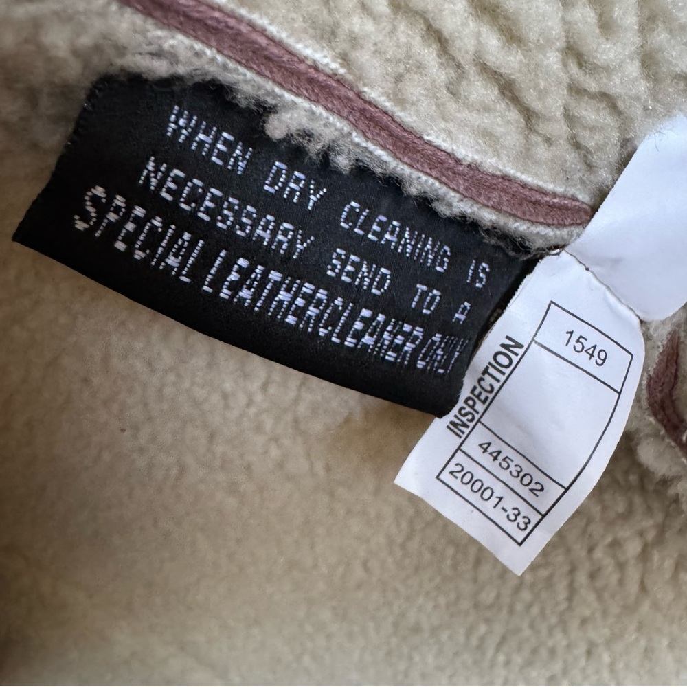 Vintage Wilsons Leather Pelle Studio Shearling Long Coat Brown Size Large - Picture 9 of 10